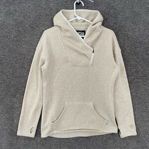 Stio Hoodie Womens Medium Beige Sweetwater Fleece Cowl Neck Pullover Pocket
